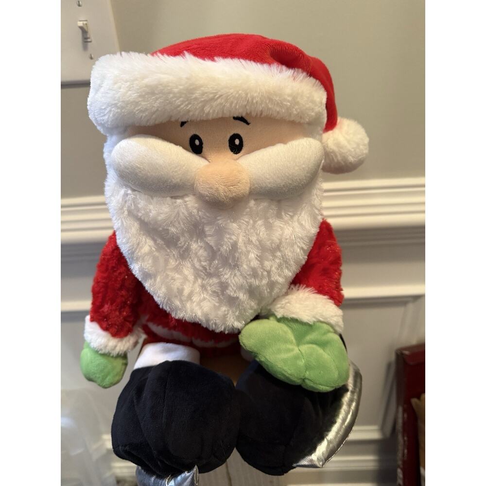 Animal Adventure Santa Plush 2017 Christmas Stuffed Toy Red Green Black 18”